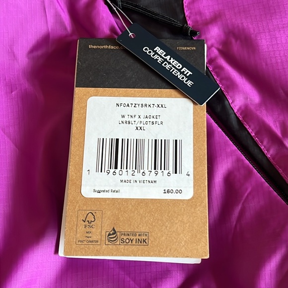 The North Face TNF X Relaxed Fit Colorblock Jacket Purple/Gray XXL NWT - Picture 10 of 12